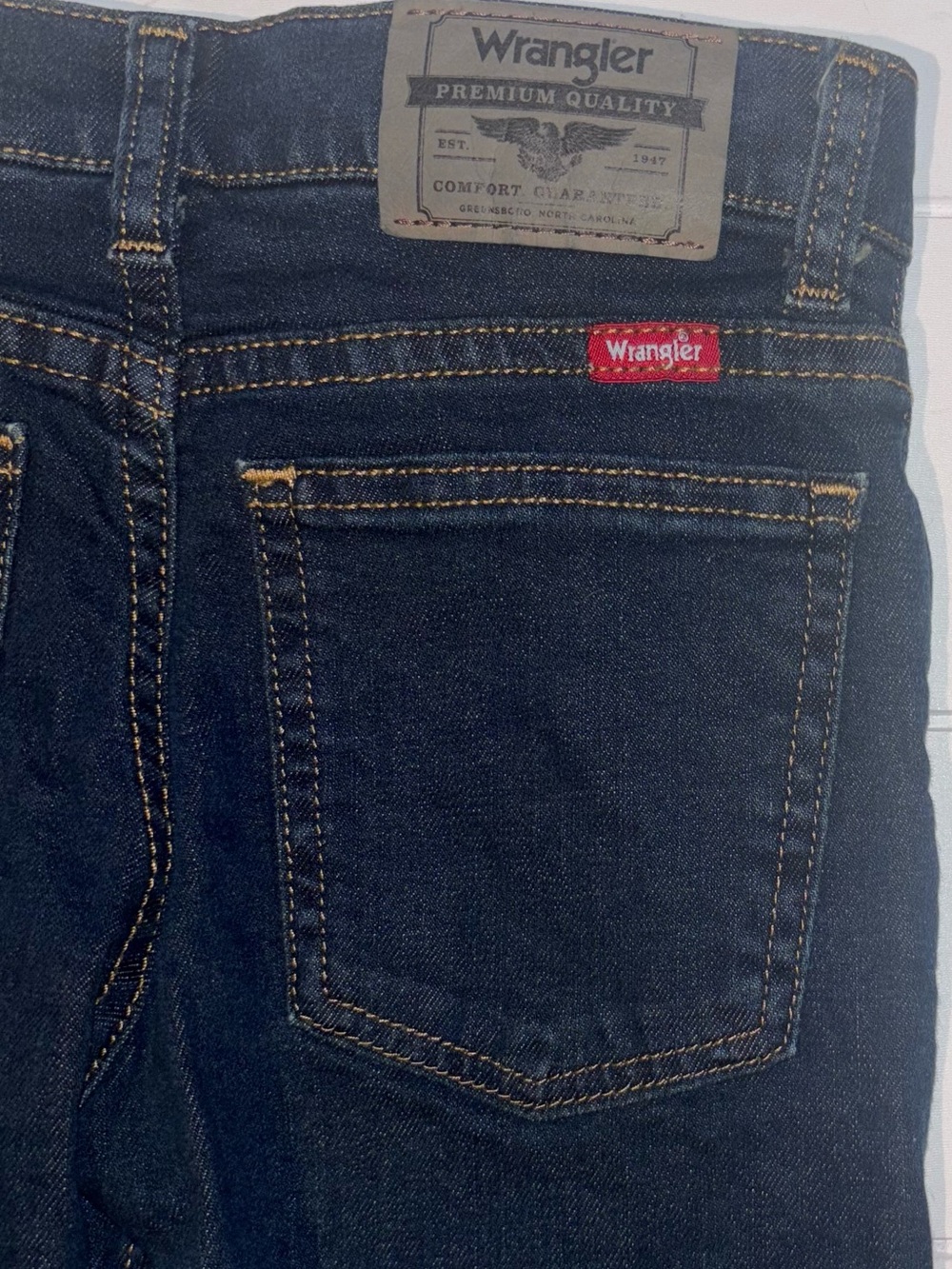 Wrangler Classic Boot Cut Deep Indigo Jeans Boys 7 Regular - Picture 7 of 8